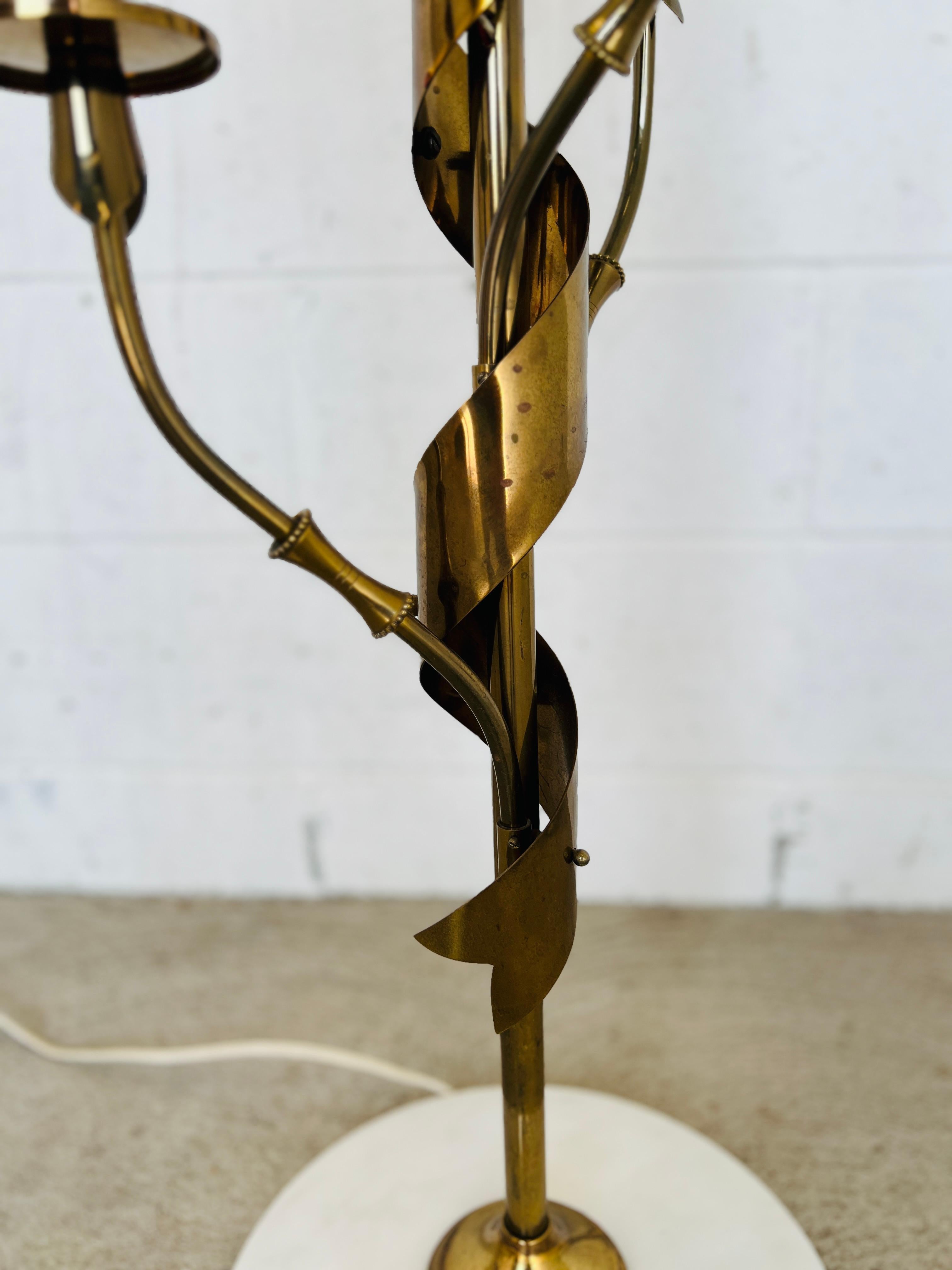 Rare, Italian Mid Century Stilnovo 10-Light Brass & Marble Floor Lamp C. 1960 For Sale 4