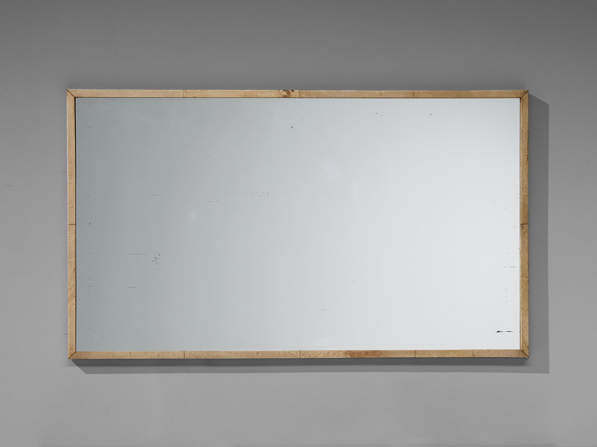 Mid-Century Modern Rare Italian Mirror by Valzania in Parchment