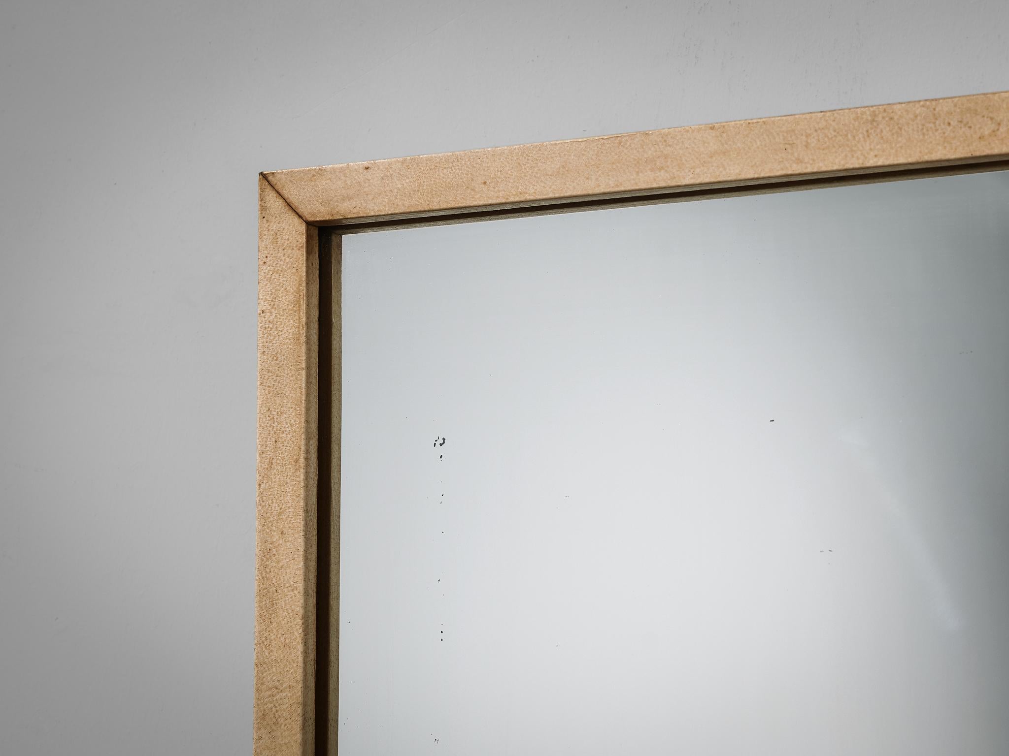 Rare Italian Mirror by Valzania in Parchment In Good Condition In Waalwijk, NL
