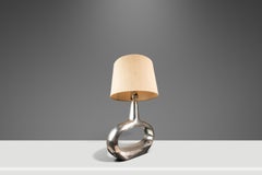 Rare Italian Modern Atomic Era Table Lamp in Solid Aluminum, Italy, c. 1960s