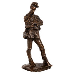 Seltene modernistische italienische Bronzeskulptur von General Sirtori von Enrico Butti