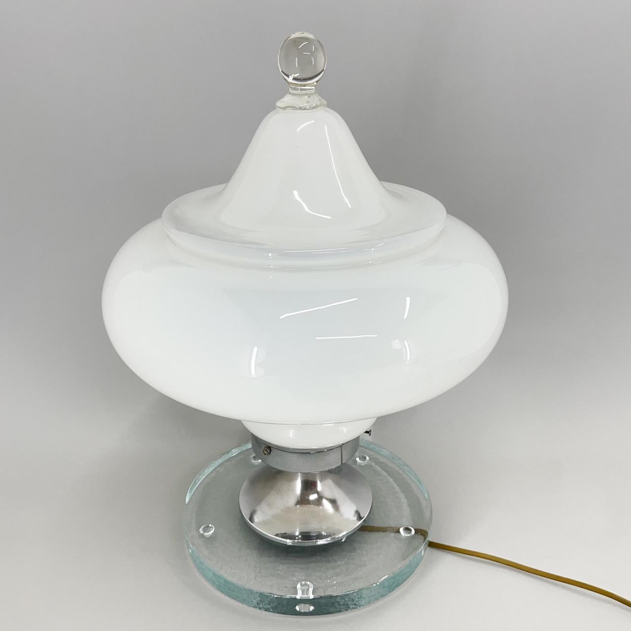 Space Age Rare Italian Murano Glass Table Lamp by Carlo Nason for Mazzega, 1970's For Sale