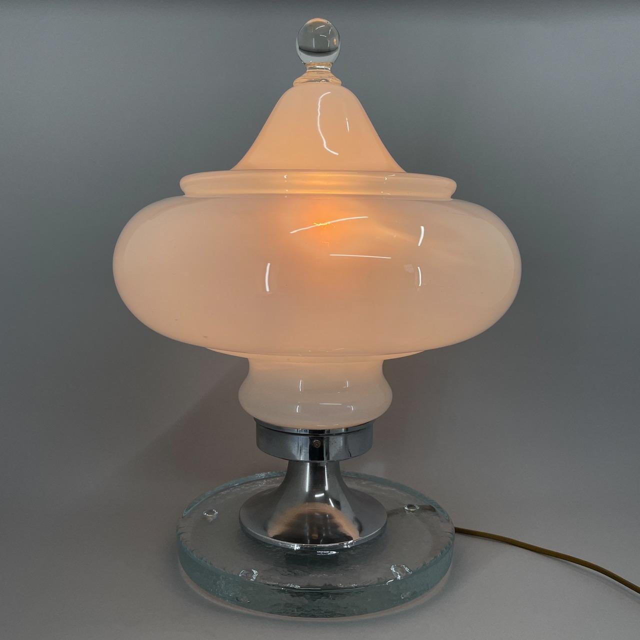 Rare Italian Murano Glass Table Lamp by Carlo Nason for Mazzega, 1970's For Sale 1