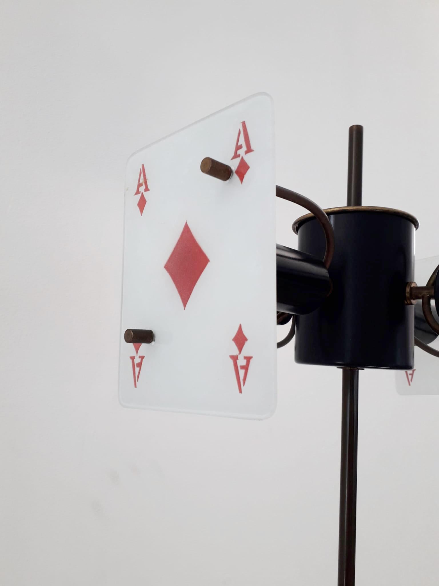 Seltene italienische Poker-Stehlampe (20. Jahrhundert) im Angebot