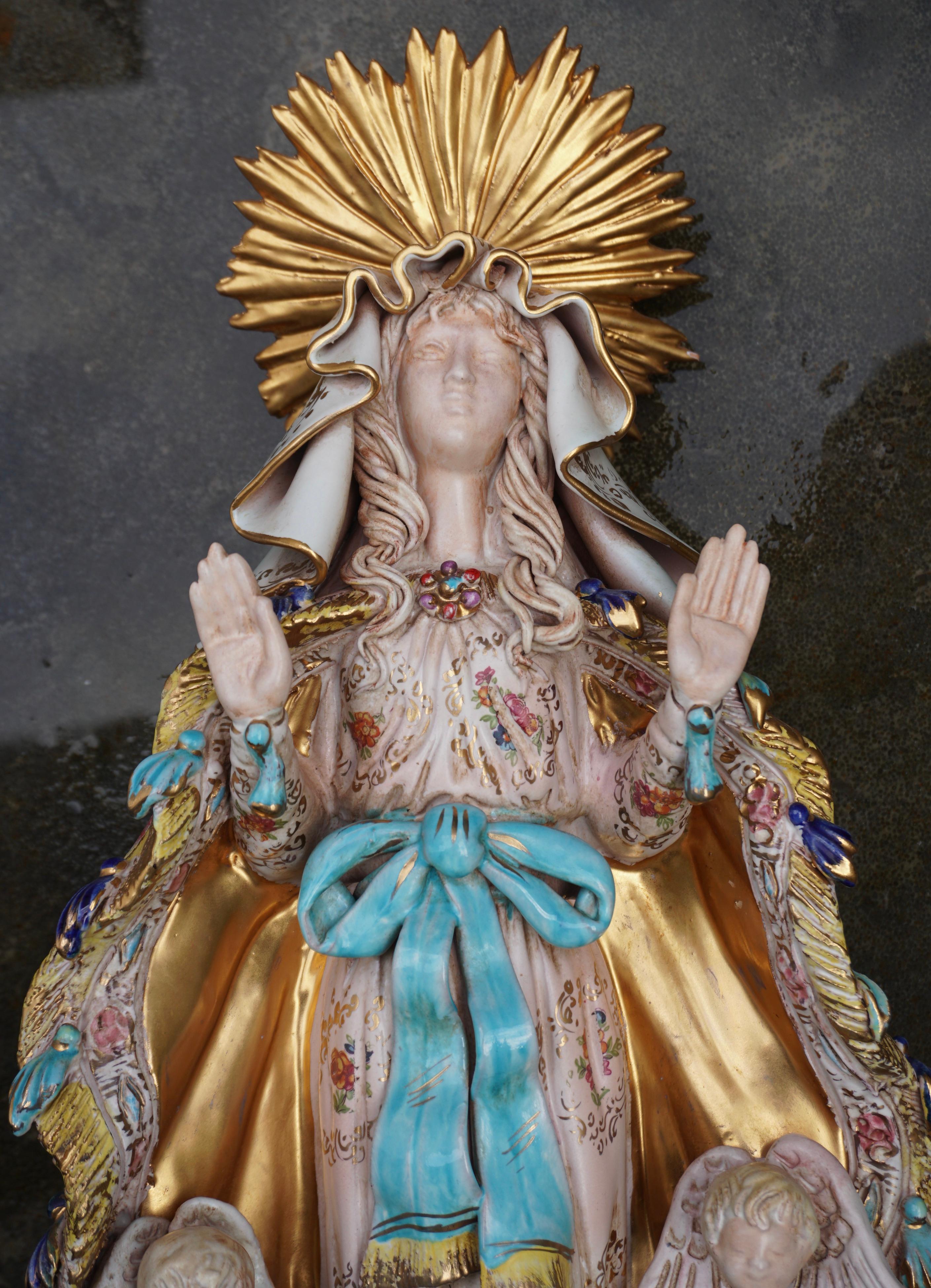 Seltenes italienisches Porzellan Madonna von Paolo Marioni im Angebot 4