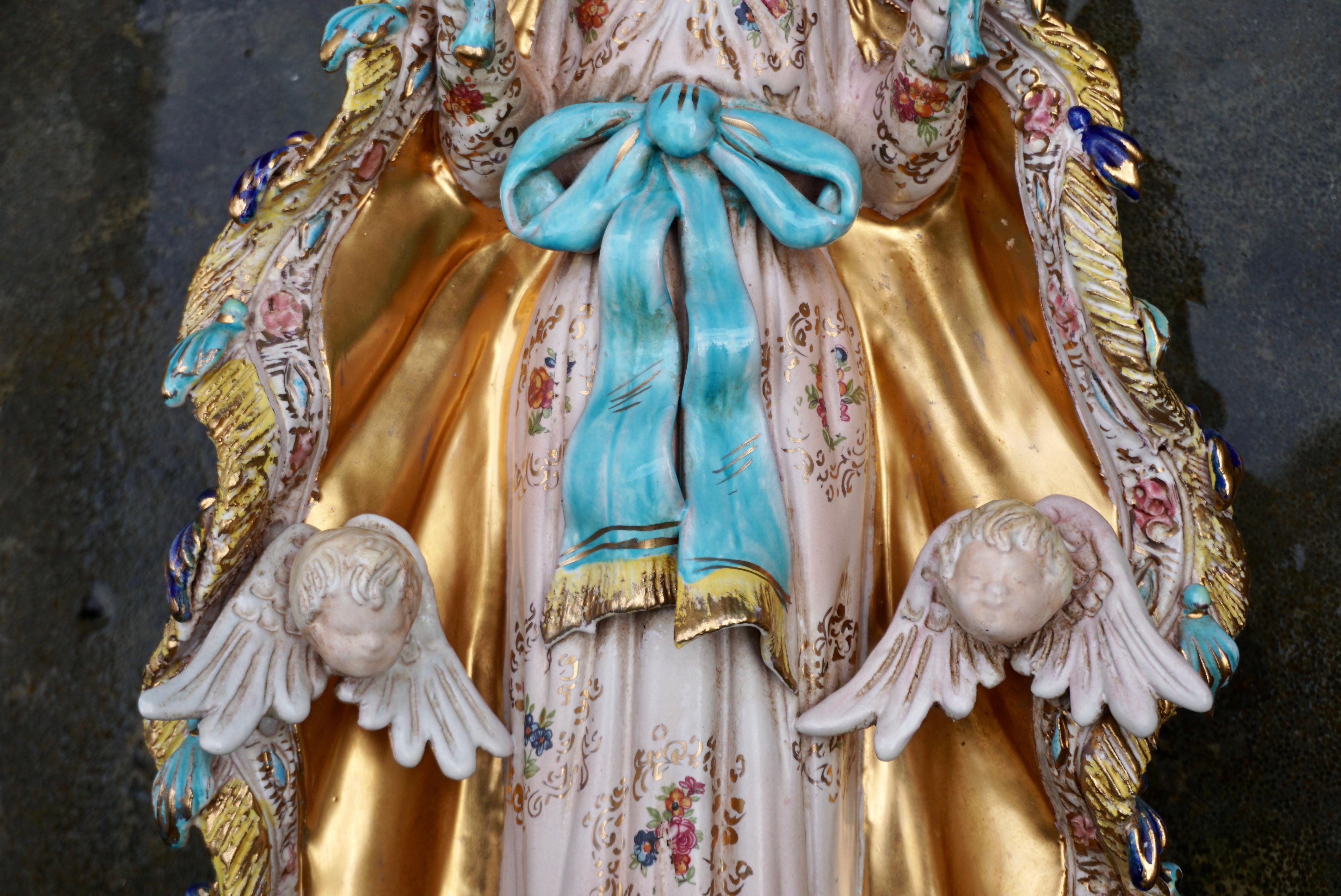 Seltenes italienisches Porzellan Madonna von Paolo Marioni im Angebot 5