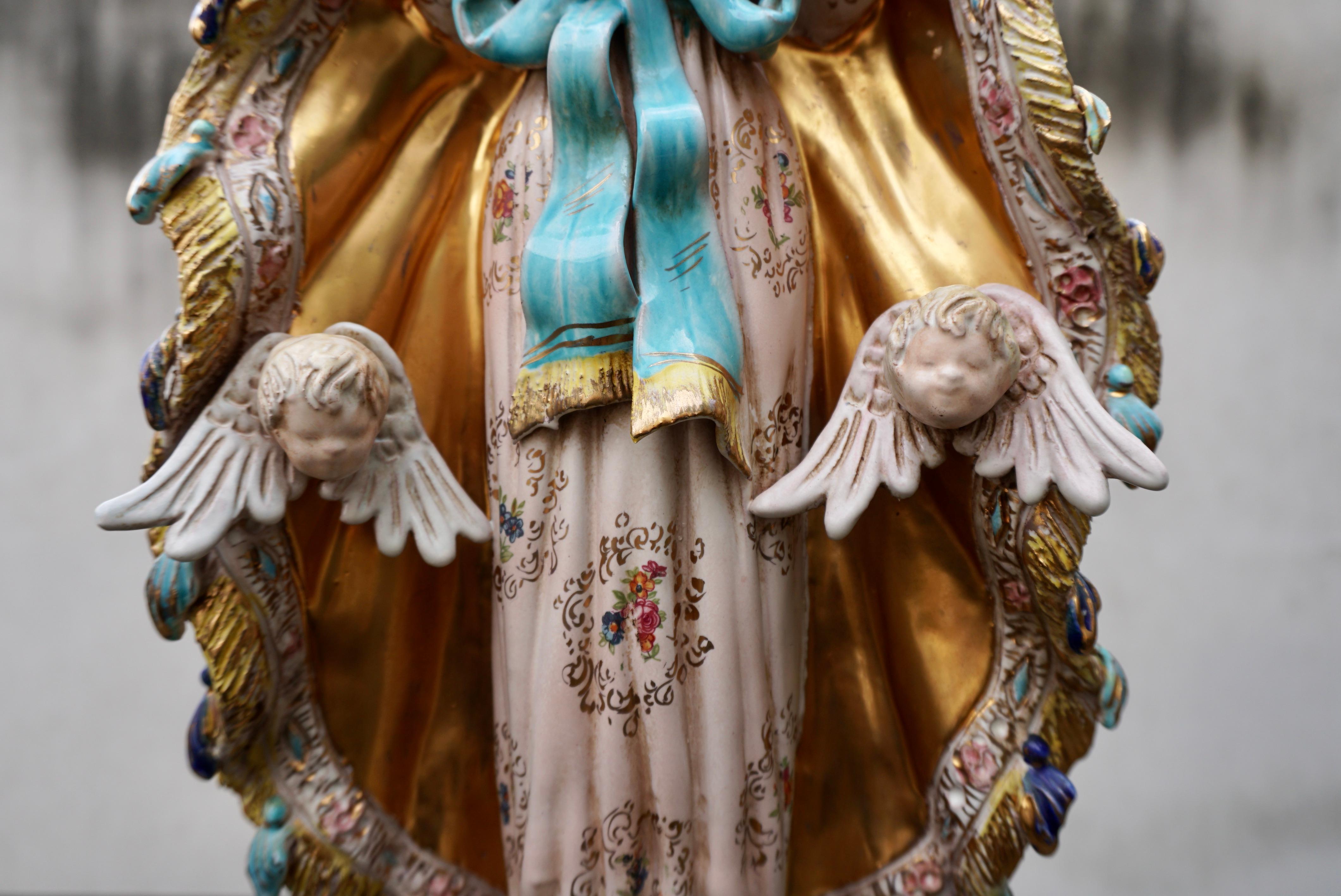 Seltenes italienisches Porzellan Madonna von Paolo Marioni im Angebot 1