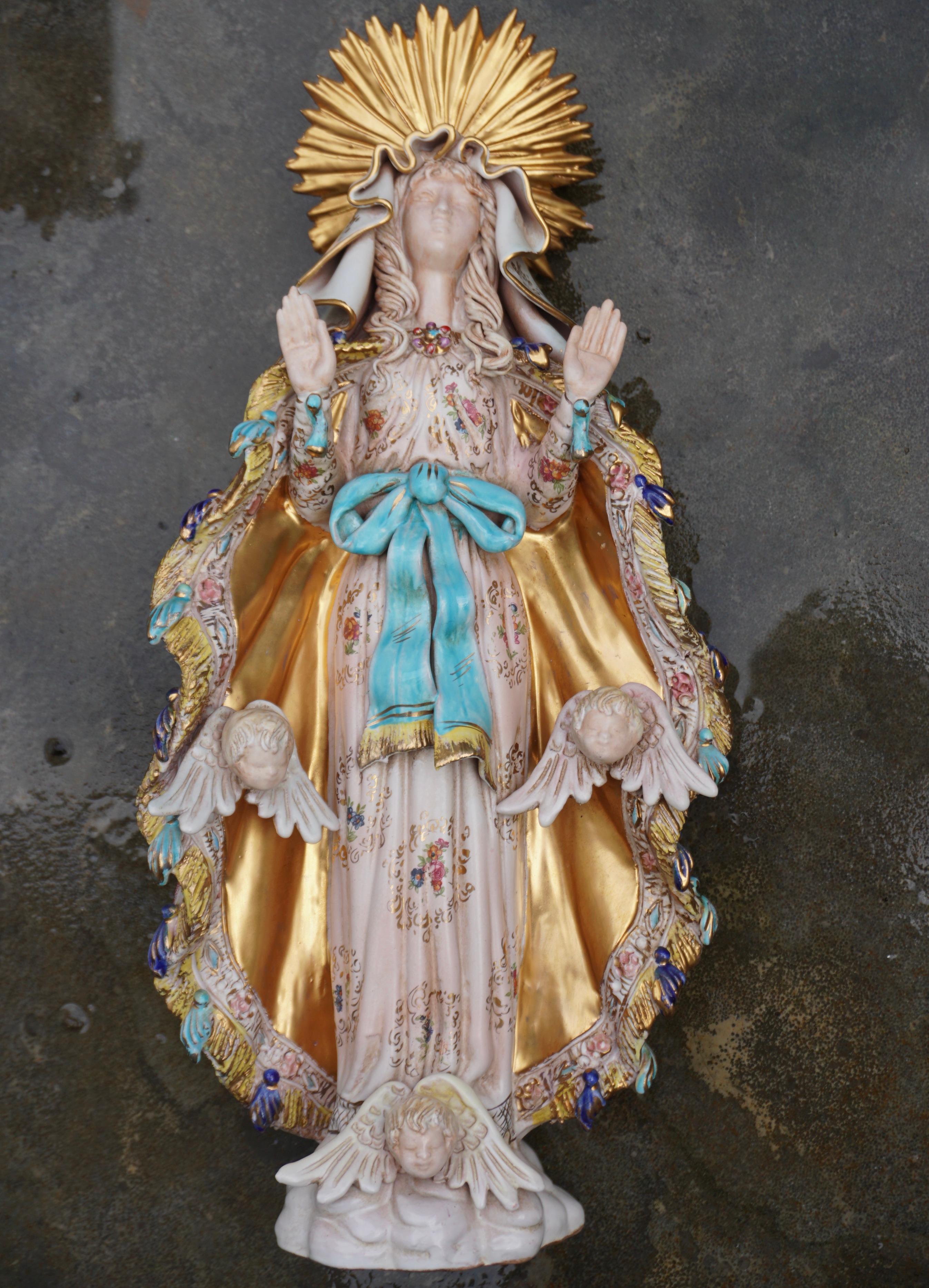 Seltenes italienisches Porzellan Madonna von Paolo Marioni im Angebot 2