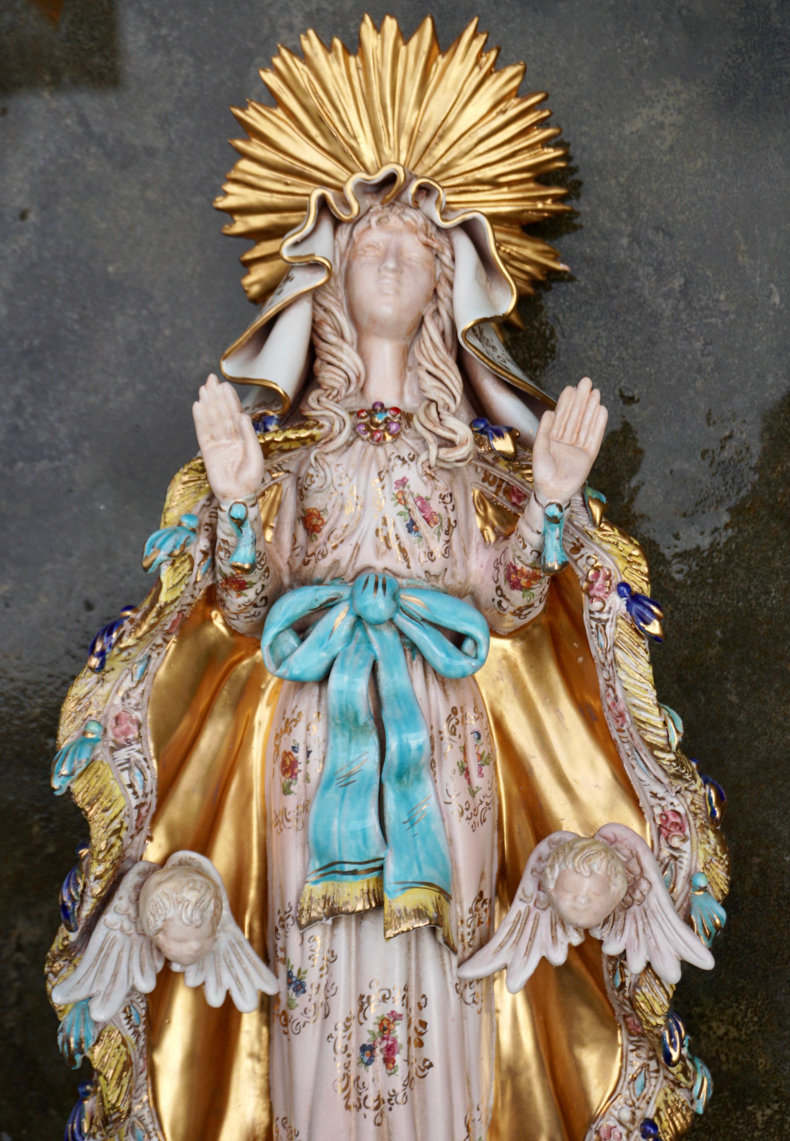 Seltenes italienisches Porzellan Madonna von Paolo Marioni im Angebot 3