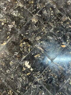 Rare Italian Portoro Marble Terrazzo Floor Tiles – Luxury Black & Gold Flooring