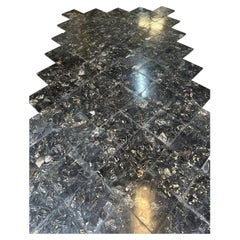 Rare Italian Portoro Marble Terrazzo Floor Tiles – Luxury Black & Gold Flooring