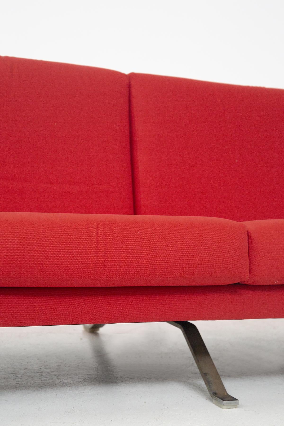 Mid-Century Modern Rare Italian Red Sofa by Ico Parisi for Cassina Mod. 875, Published For Sale