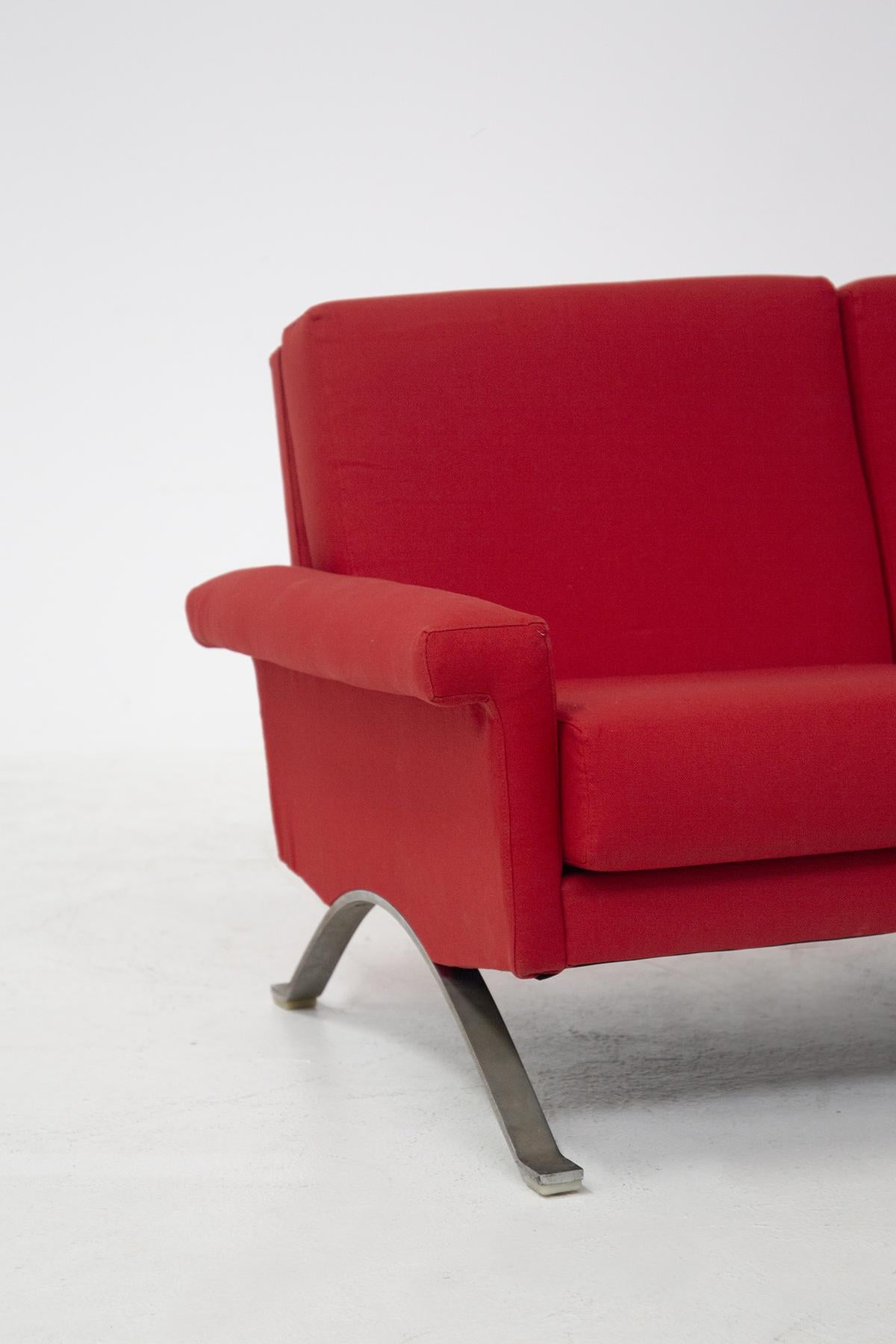Mid-20th Century Rare Italian Red Sofa by Ico Parisi for Cassina Mod. 875, Published For Sale