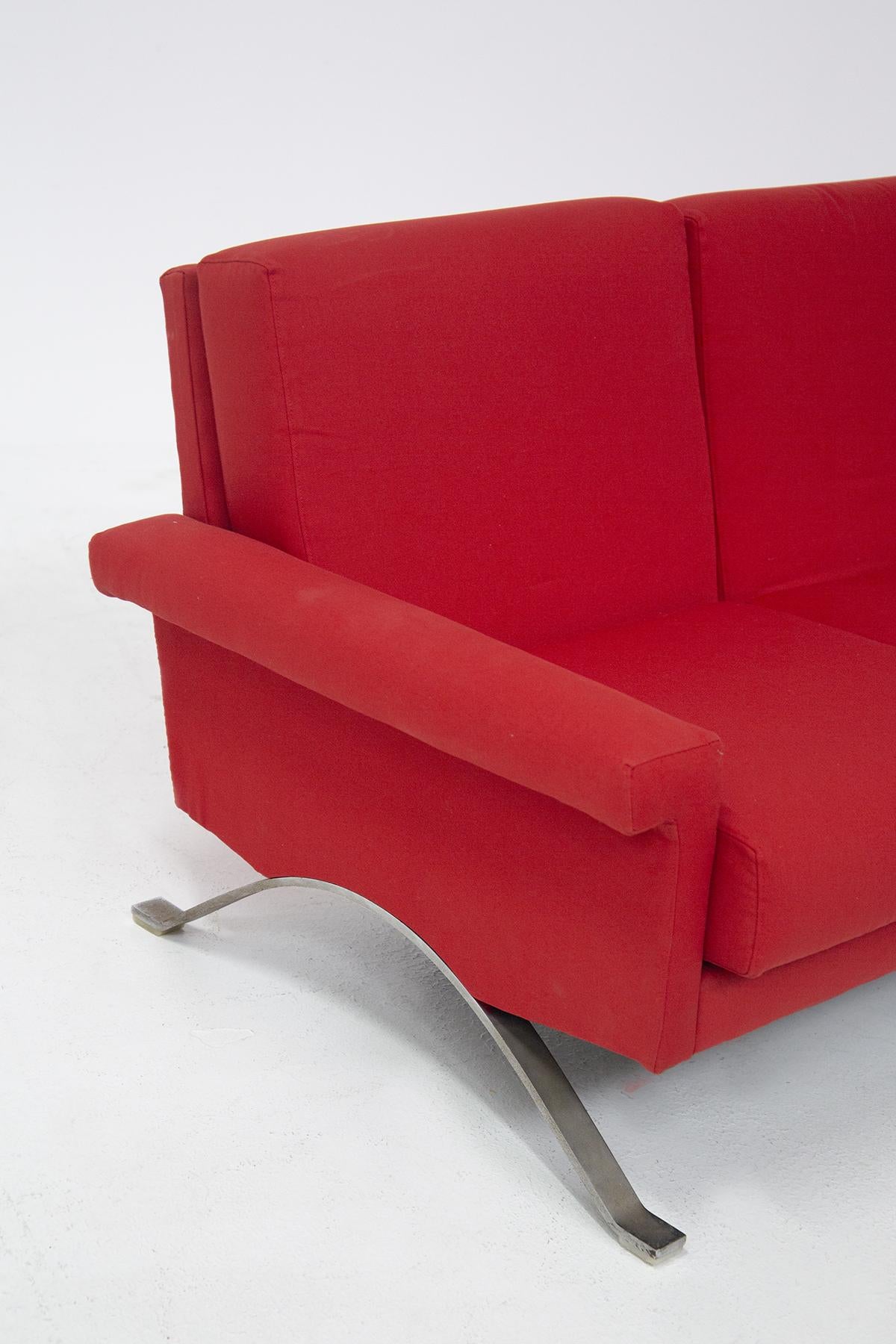 Rare Italian Red Sofa by Ico Parisi for Cassina Mod. 875, Published For Sale 1