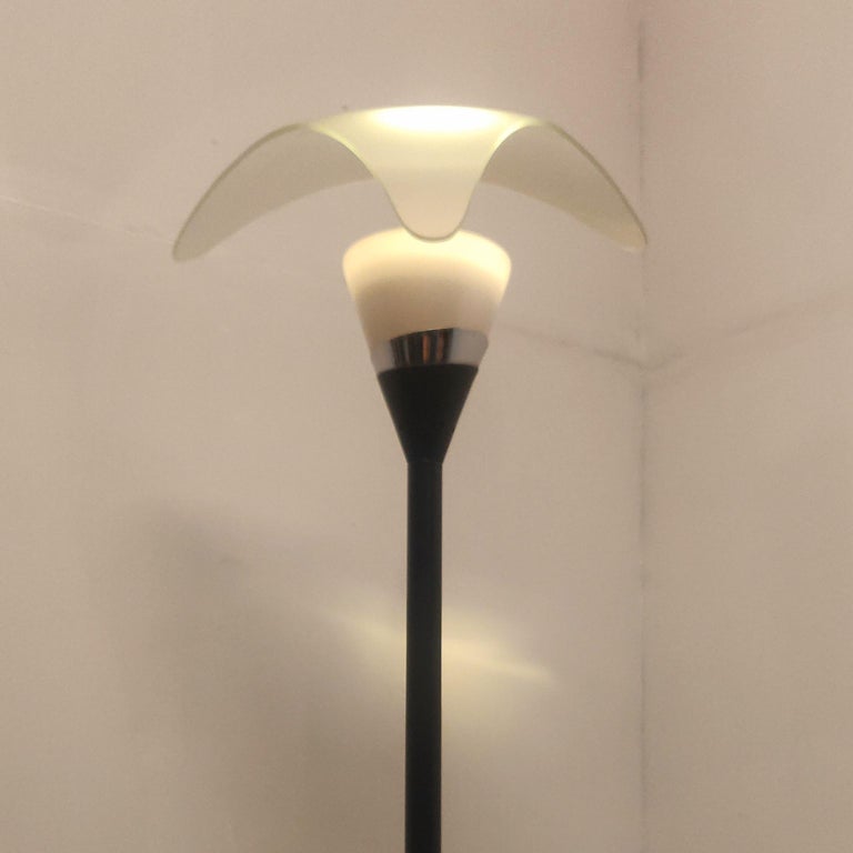 Rare Italian Reflecting Glass Floor Lamp, 1970s For Sale at 1stDibs