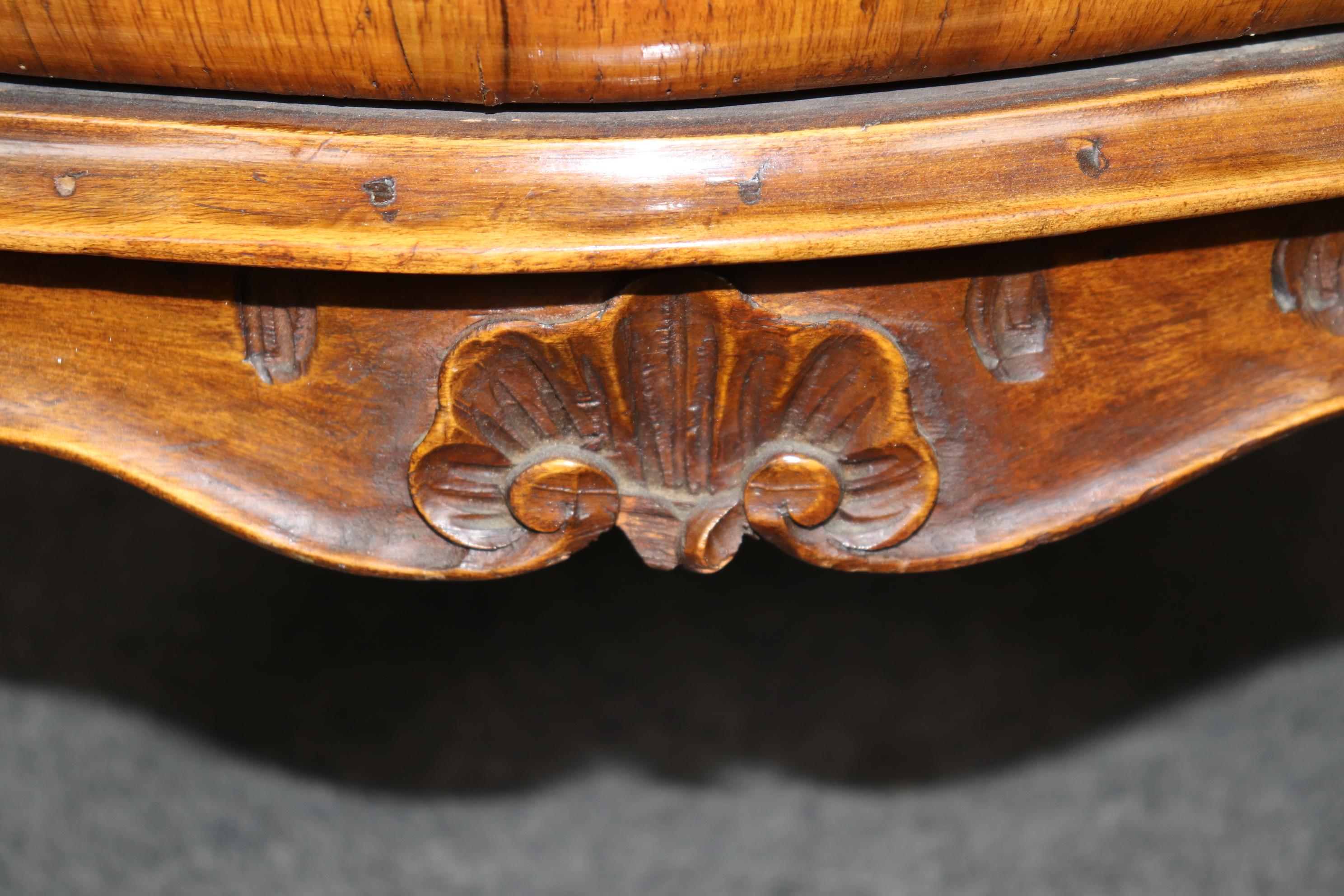 Rare Italian Rococo Coke Bottle Curves Olivewood Secretary Desk Bookcase Top 5