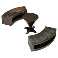 Seltenes italienisches skulpturales Terrassen-Set mit schillernder Oberfläche