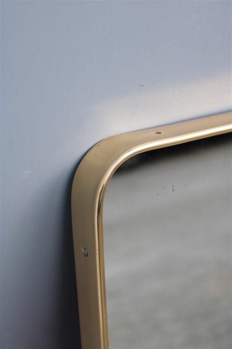 Rare Italian Shaped Mirror in Midcentury Style  Gio Ponti Style Brass Gold  4