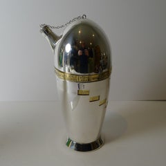 Seltener italienischer versilberter und vergoldeter Kugel-Cocktailshaker, um 1940