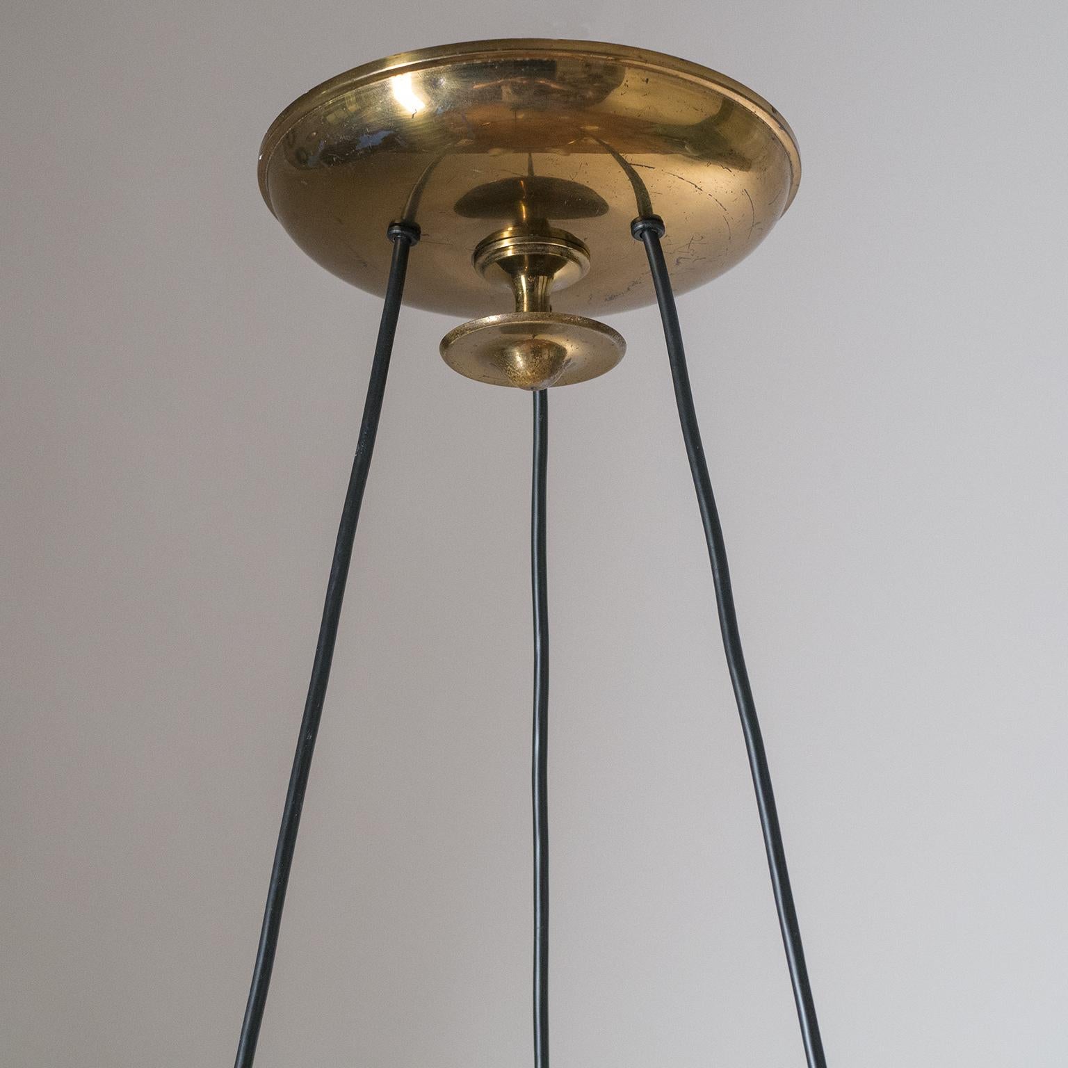 Brass Rare Italian Suspension Chandelier, circa 1948