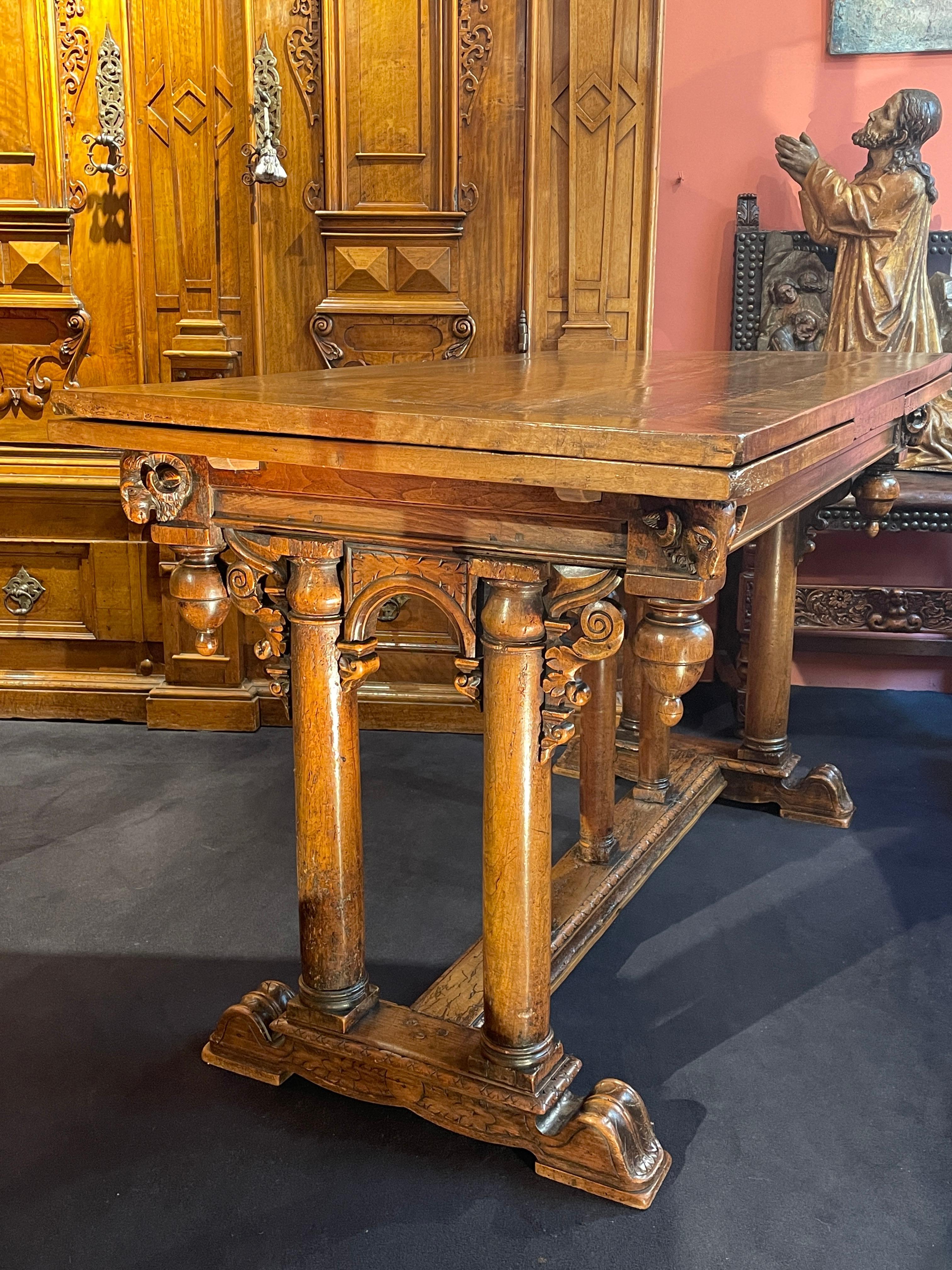 Rare 'Italian' table from the second French Renaissance with its Ram's ...