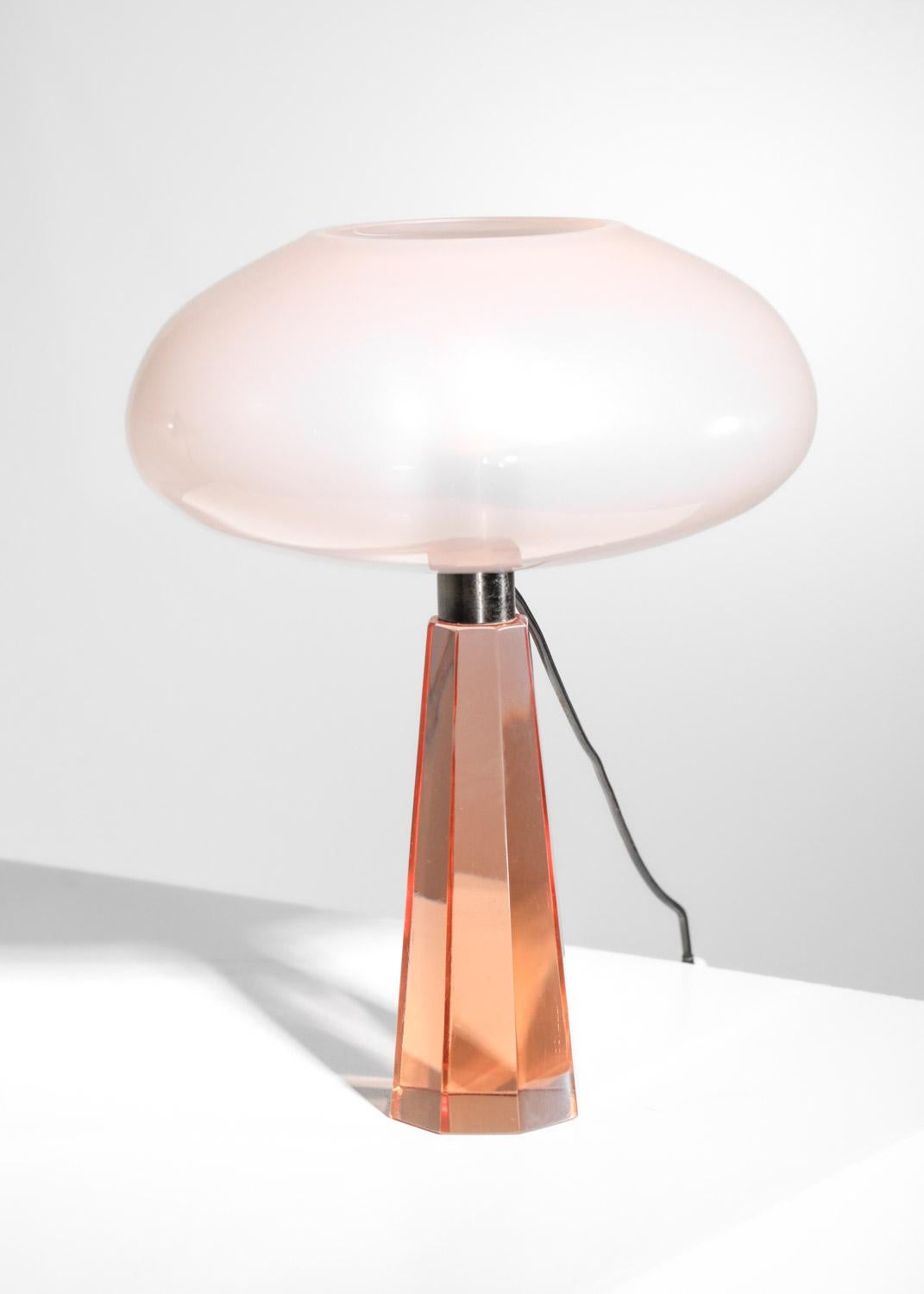 rare Italian table lamp attributed to Flavio Poli for Seguso Murano glass For Sale 12