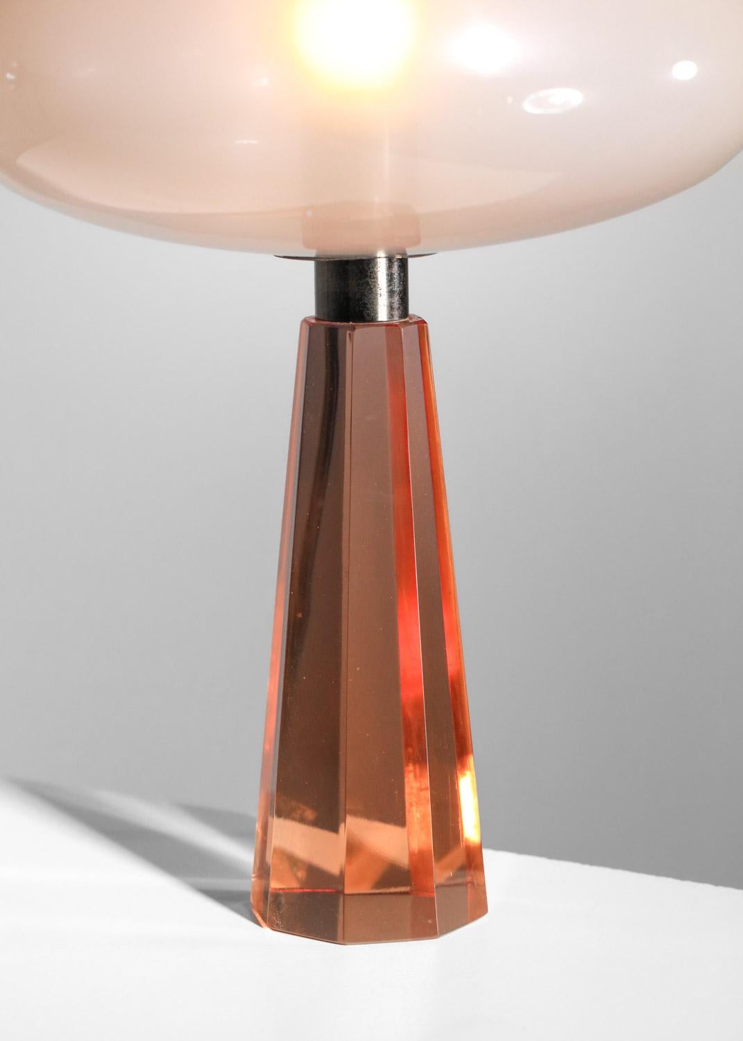 Murano Glass rare Italian table lamp attributed to Flavio Poli for Seguso Murano glass For Sale