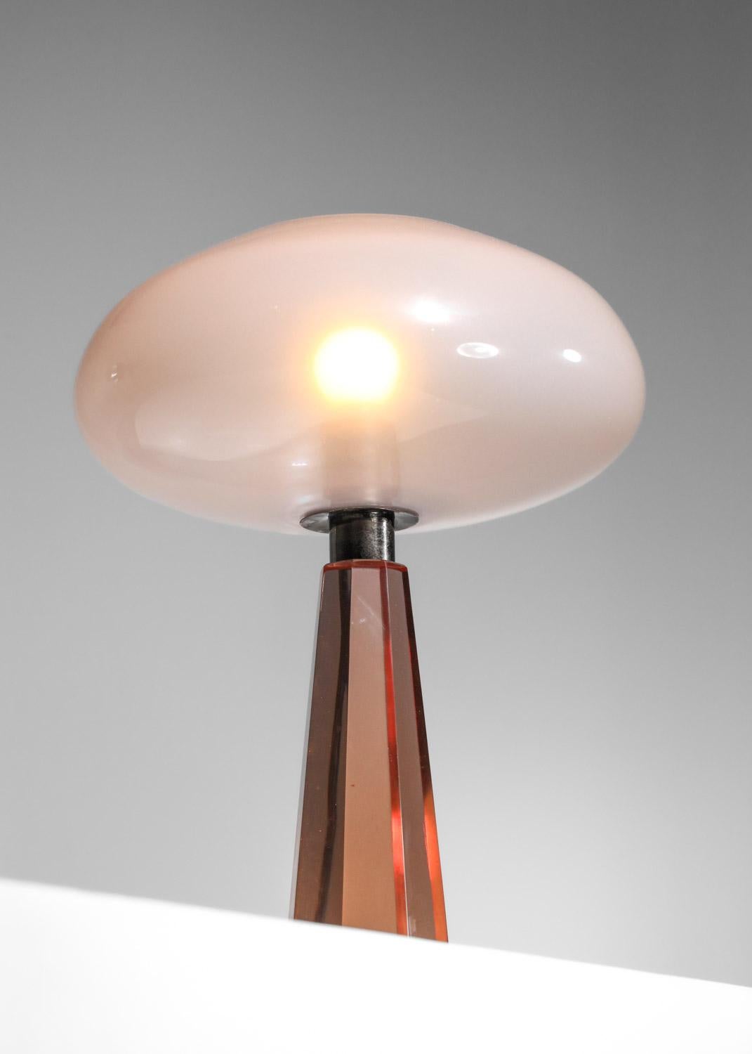 rare Italian table lamp attributed to Flavio Poli for Seguso Murano glass For Sale 2