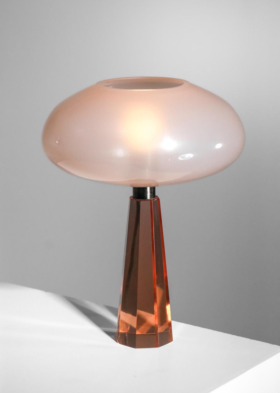 rare Italian table lamp attributed to Flavio Poli for Seguso Murano glass For Sale 3