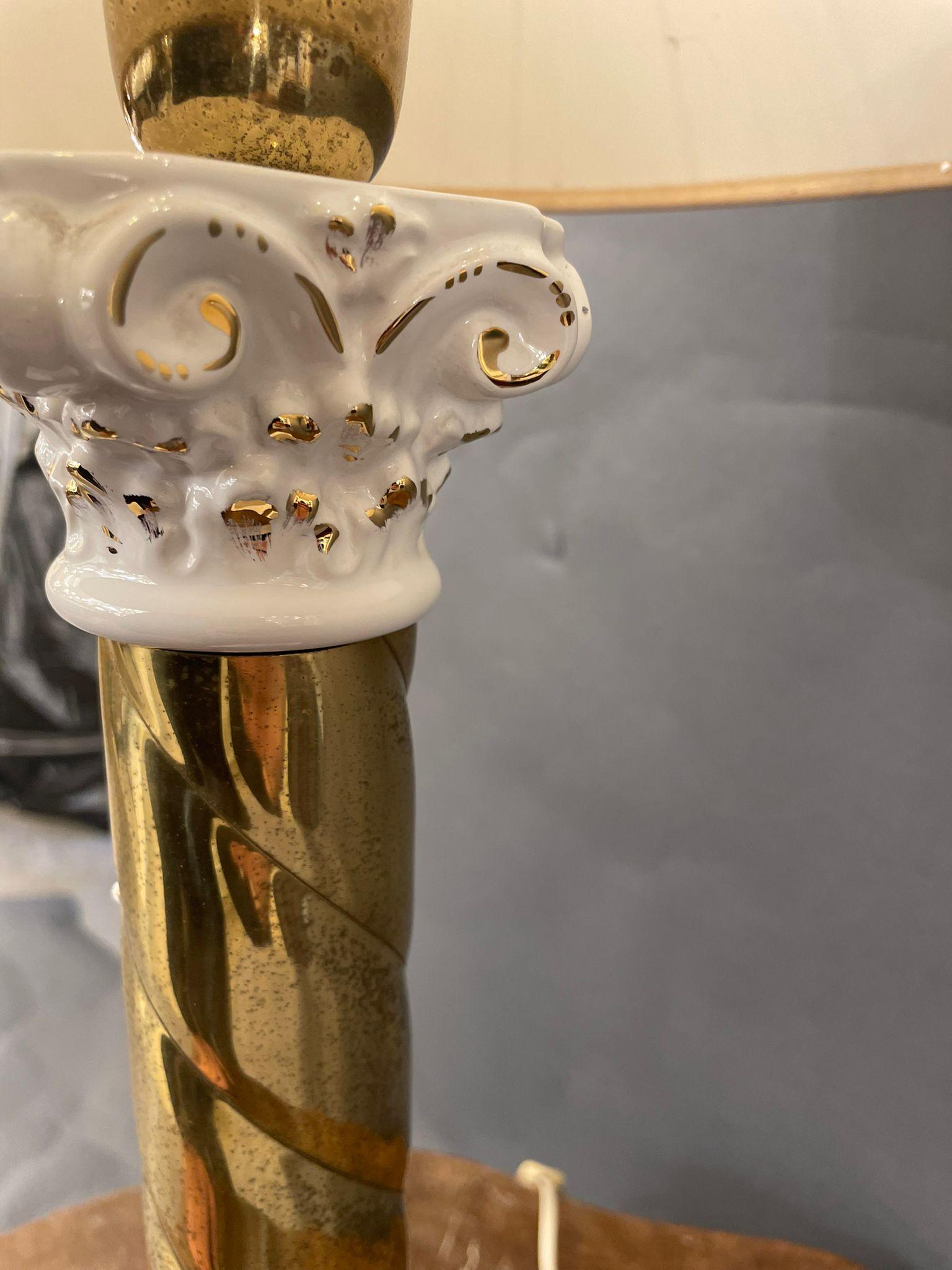 Milieu du XXe siècle Rare lampe de bureau italienne en céramique, vers les années 1940 en vente