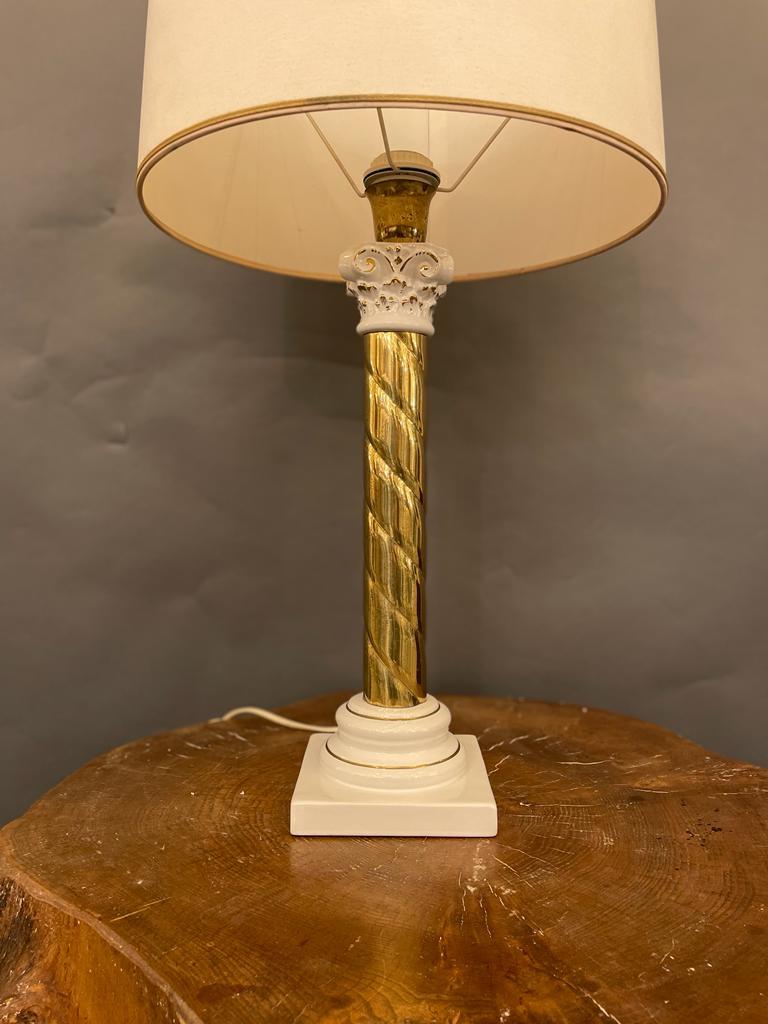 Rare Italian Table Lamp in Ceramic, circa 1940s For Sale 1