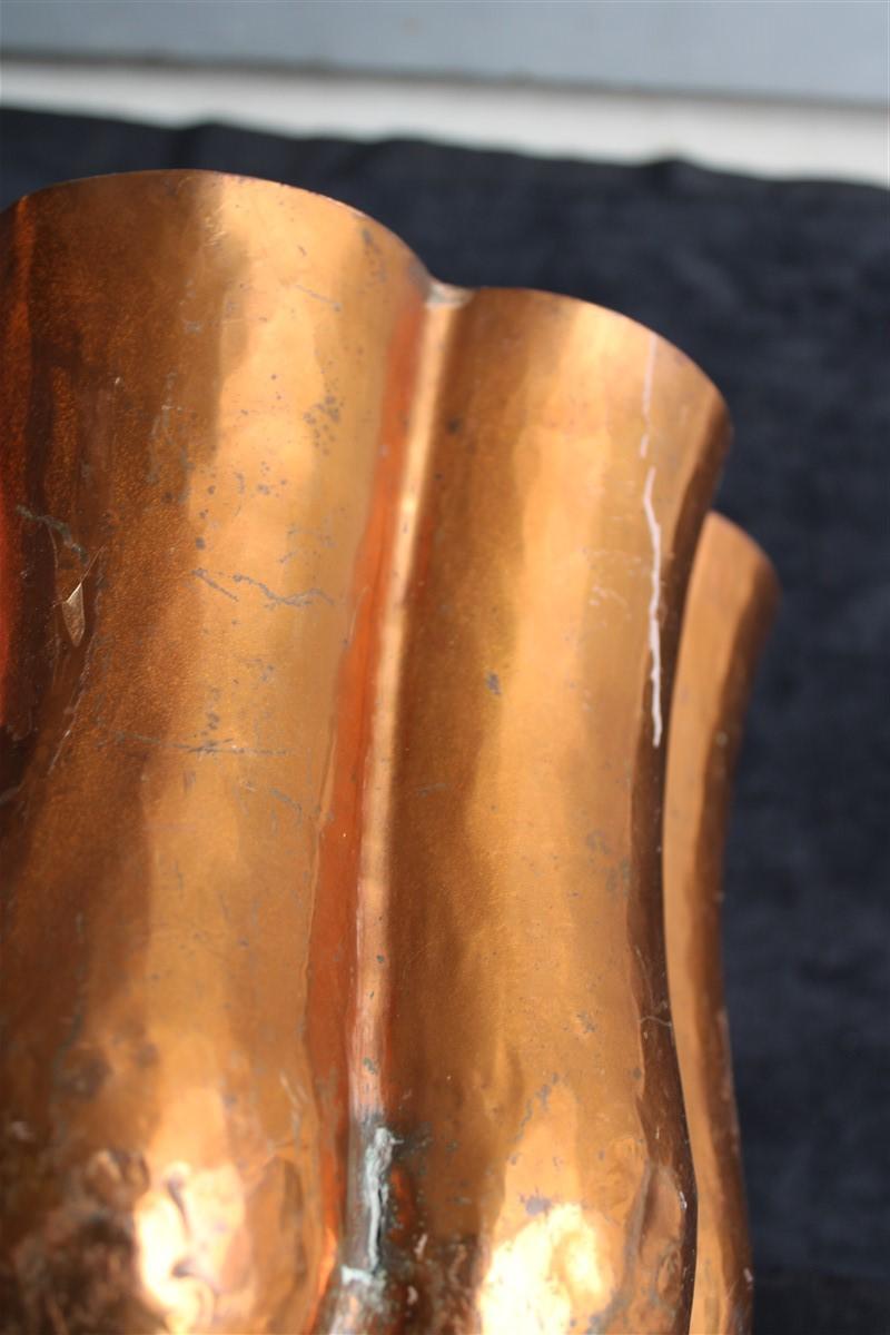 Rare Italian Vase 1930 Embossed Copper Gio Ponti for Nino Ferrari Attributed For Sale 9