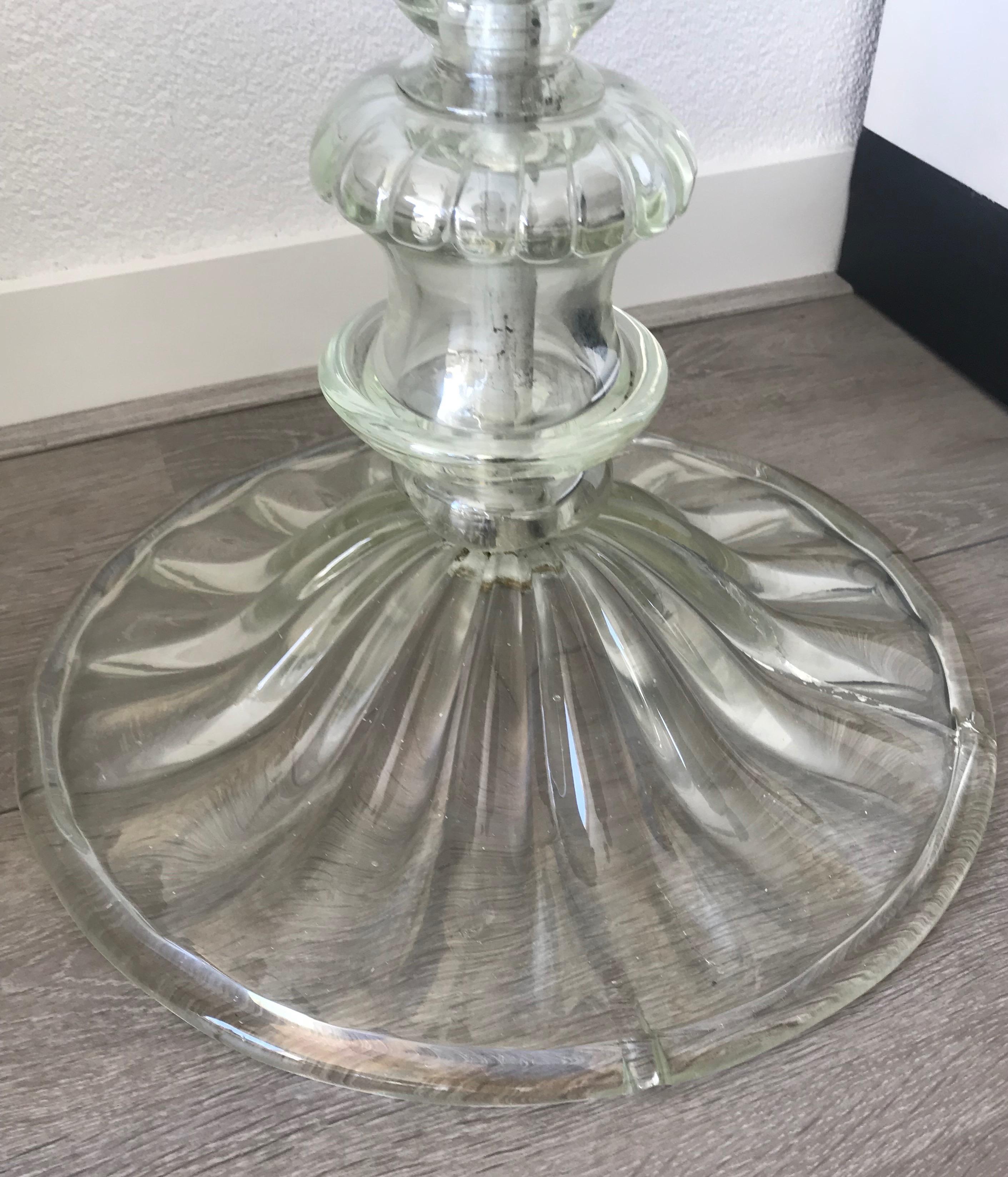 Rare Italian Venetian Midcentury Mouthblown Murano Glass Torcher Floor Lamp For Sale 4