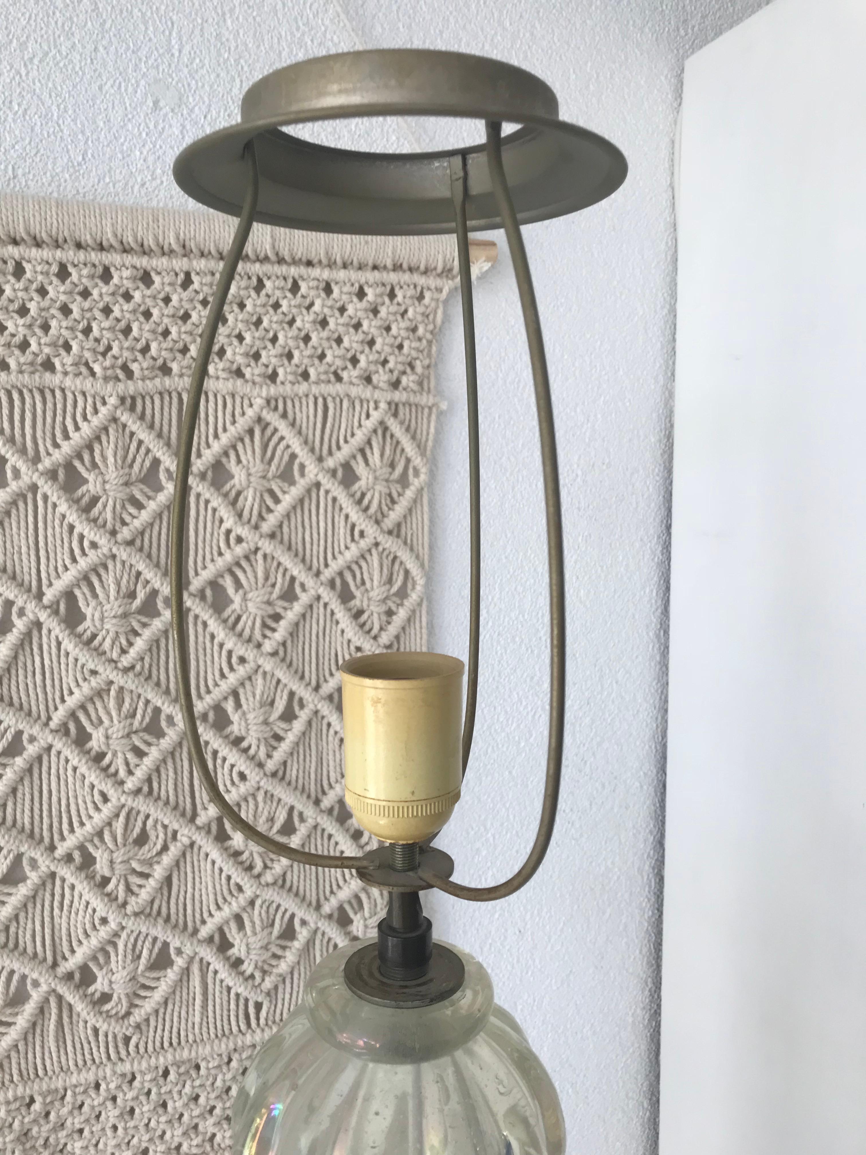 Rare Italian Venetian Midcentury Mouthblown Murano Glass Torcher Floor Lamp For Sale 5