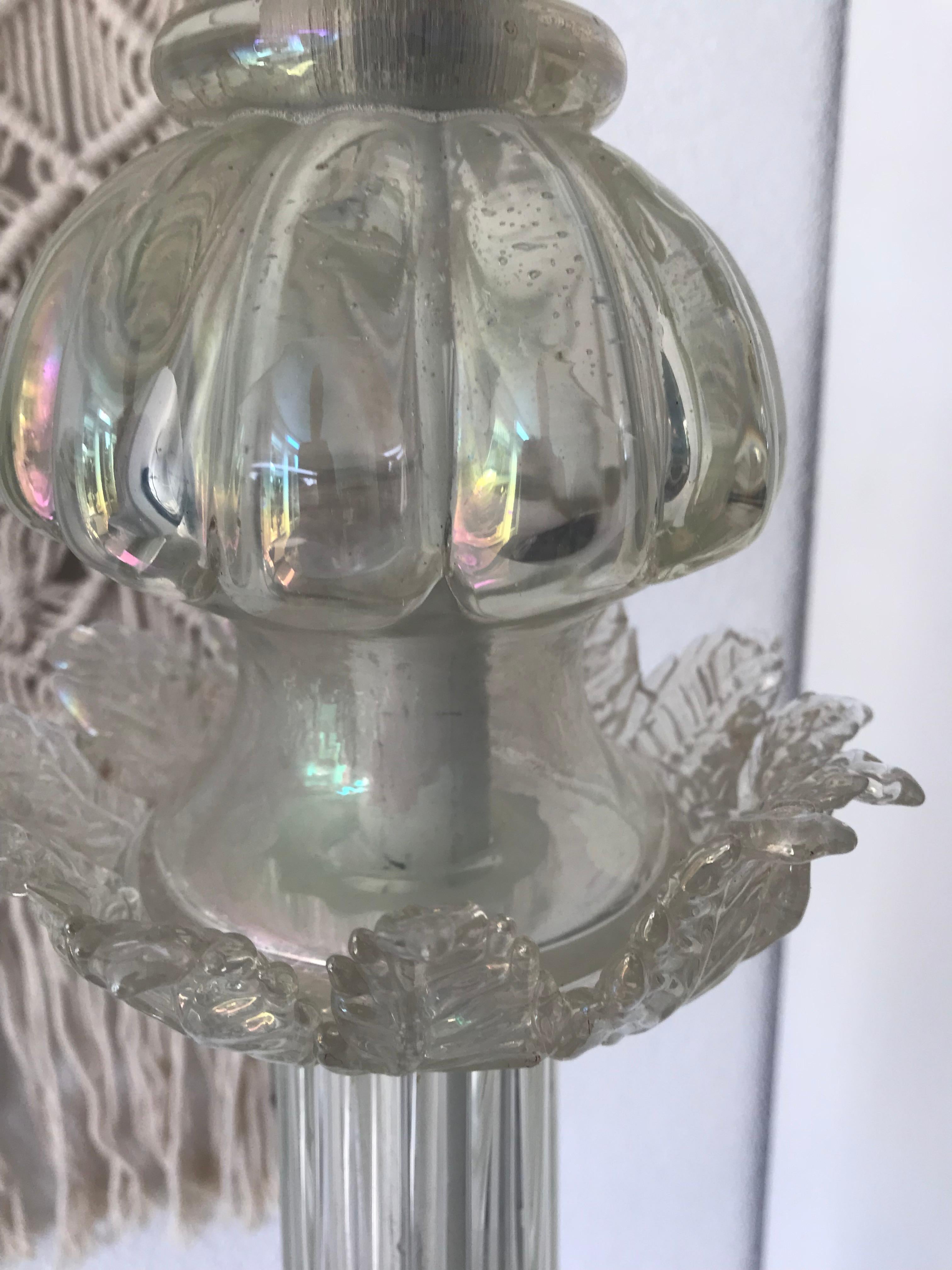 Rare Italian Venetian Midcentury Mouthblown Murano Glass Torcher Floor Lamp For Sale 6