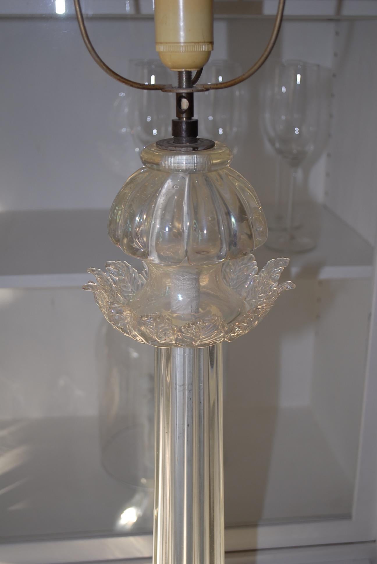Rare Italian Venetian Midcentury Mouthblown Murano Glass Torcher Floor Lamp For Sale 11