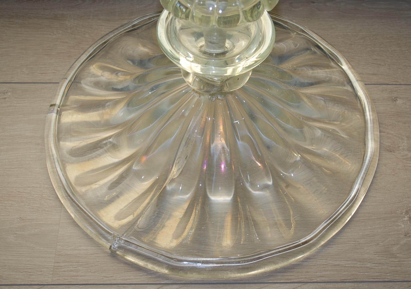 Rare Italian Venetian Midcentury Mouthblown Murano Glass Torcher Floor Lamp For Sale 12