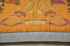Rare Italian Vintage Salvatore Ferragamo Scarf Backed in Irish Linen Pillow