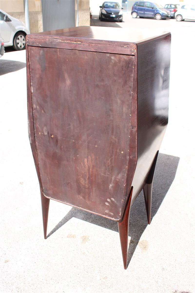 Rare Italian Walnut Bar Cabinet with Ico Parisi Style drawers and Door Gio ponti For Sale 6