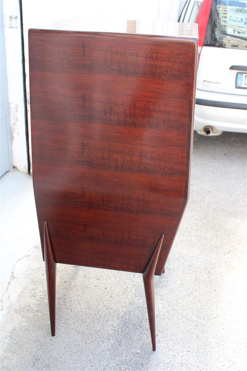 Rare Italian Walnut Bar Cabinet with Ico Parisi Style drawers and Door Gio ponti For Sale 12