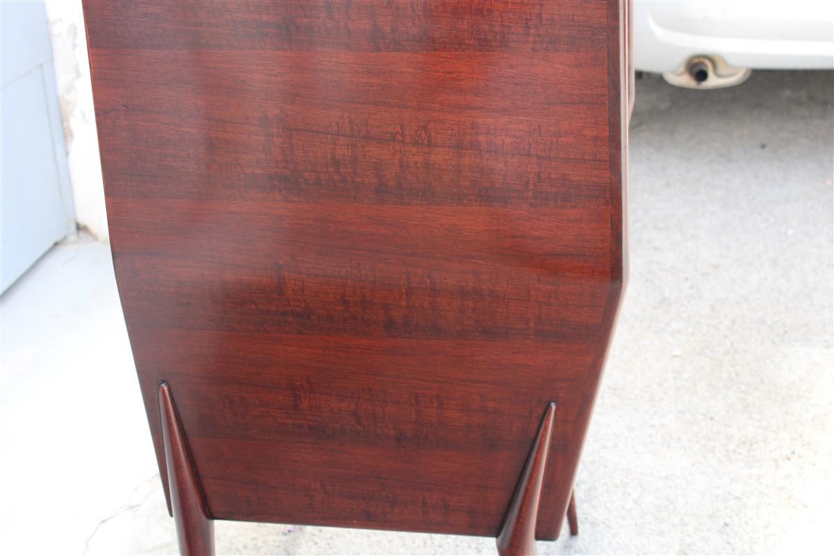 Rare Italian Walnut Bar Cabinet with Ico Parisi Style drawers and Door Gio ponti For Sale 13