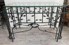 Rare Italian Wrought Iron Giacometti Style Console Table or Dining Table Base