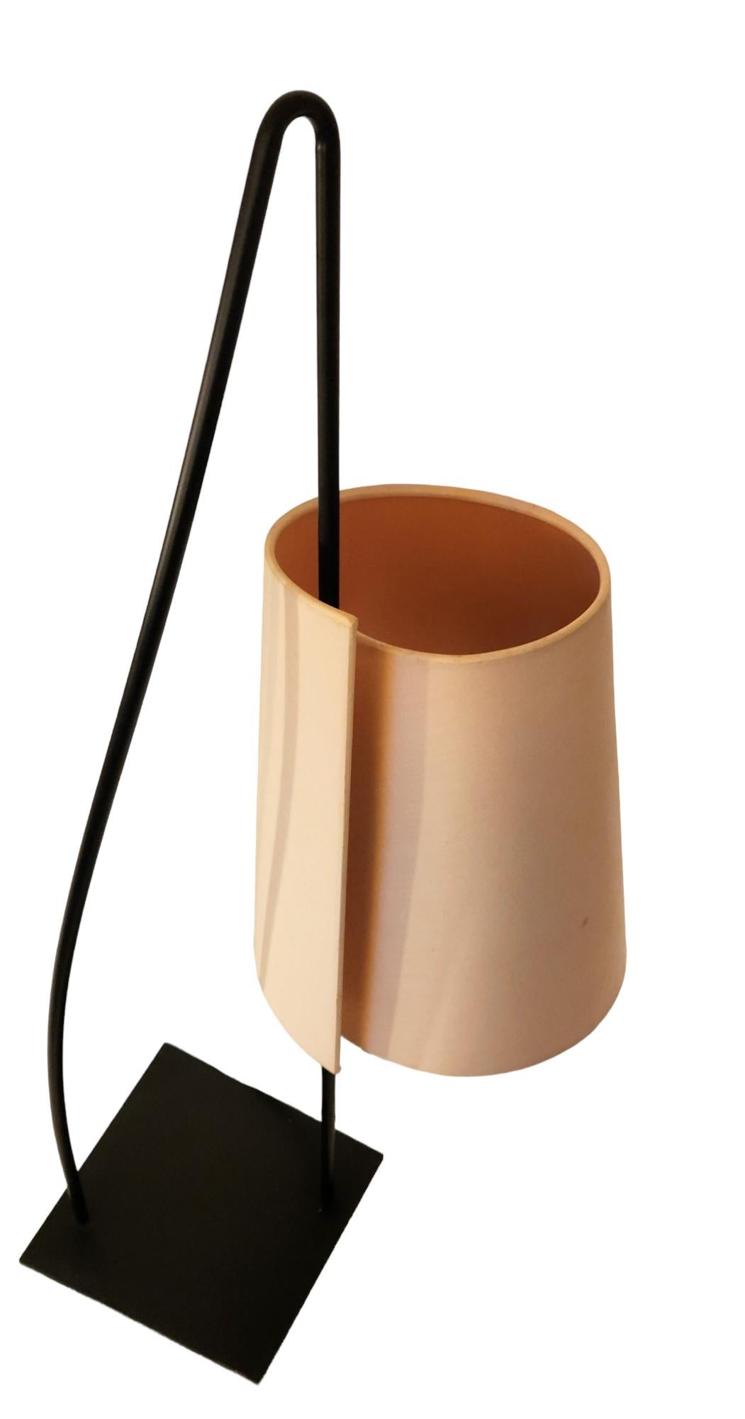 Steel Rare Italiana Luce Black Rod Table Lamp, Italy, 1960s For Sale