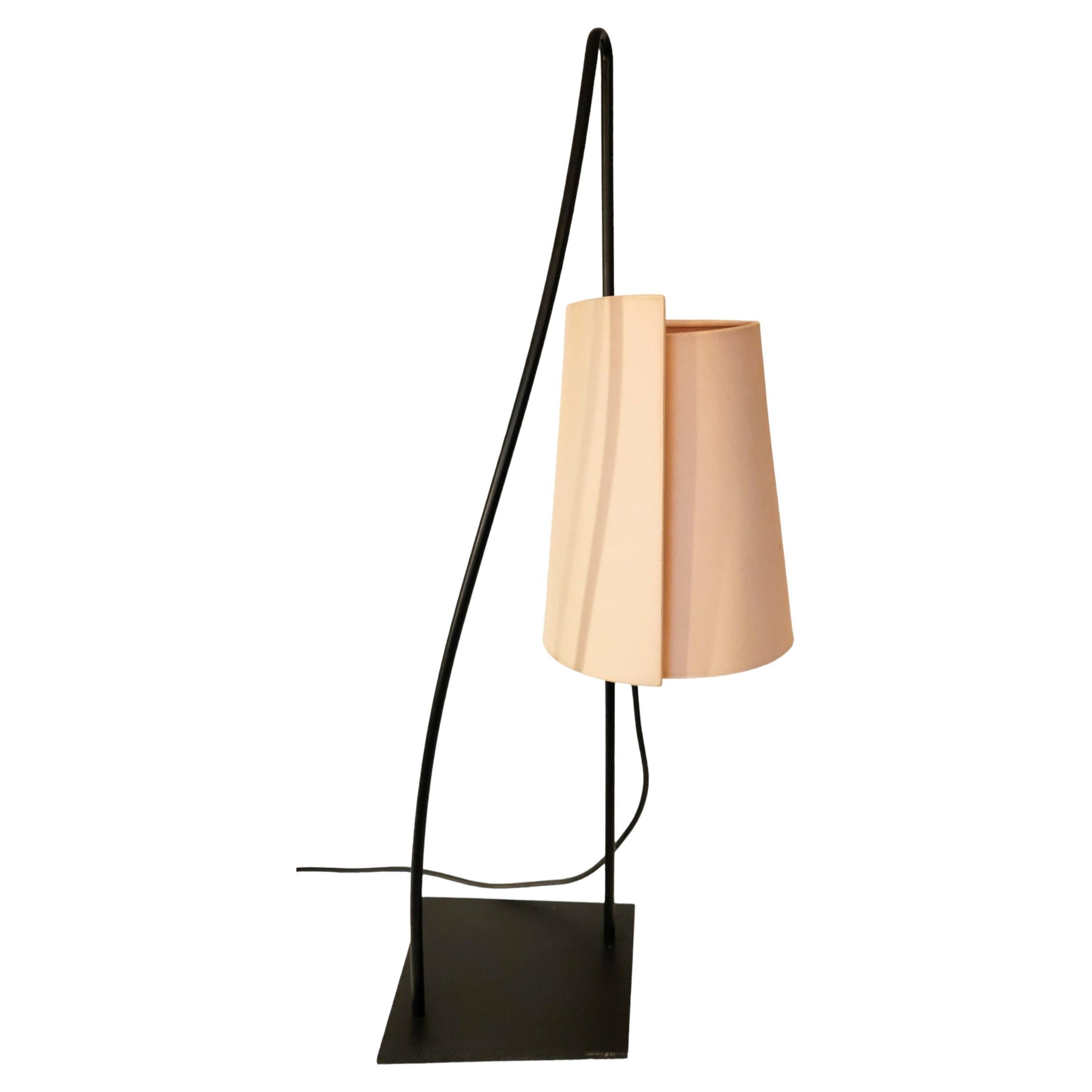 Rare Italiana Luce Black Rod Table Lamp, Italy, 1960s For Sale