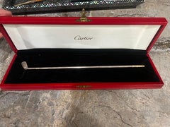 Rare Italy Cartier 1970's 14K Gold & Sterling Silver Golf Club Cocktail Shaker