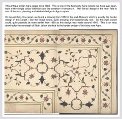Rare Ivory Antique Agra Carpet, circa 1860
