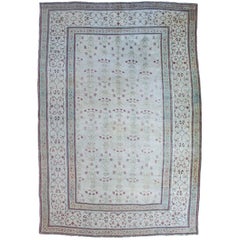 Rare Ivory Antique Agra Carpet, circa 1860