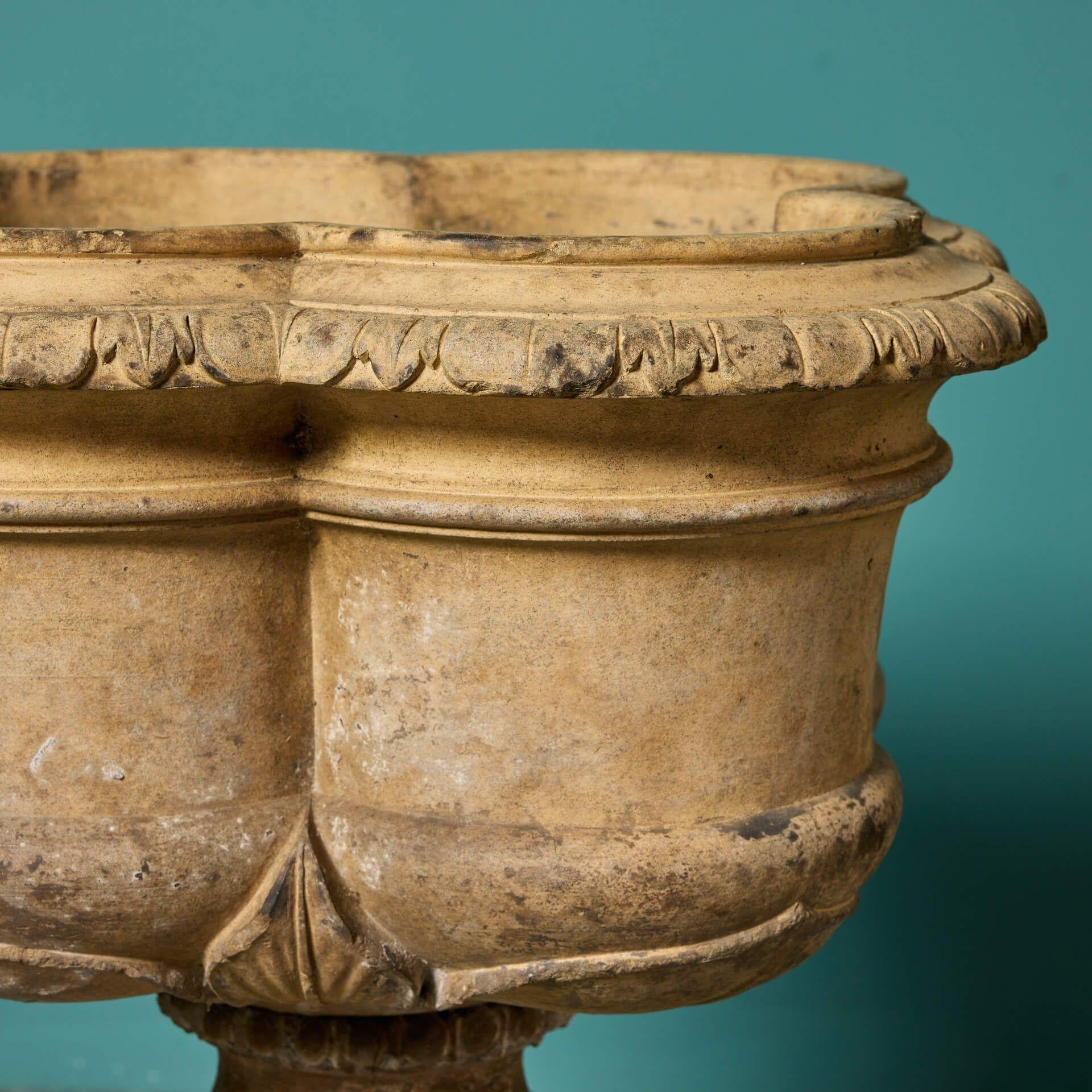 Victorian Rare J M Blashfield Antique Buff Terracotta Urn For Sale