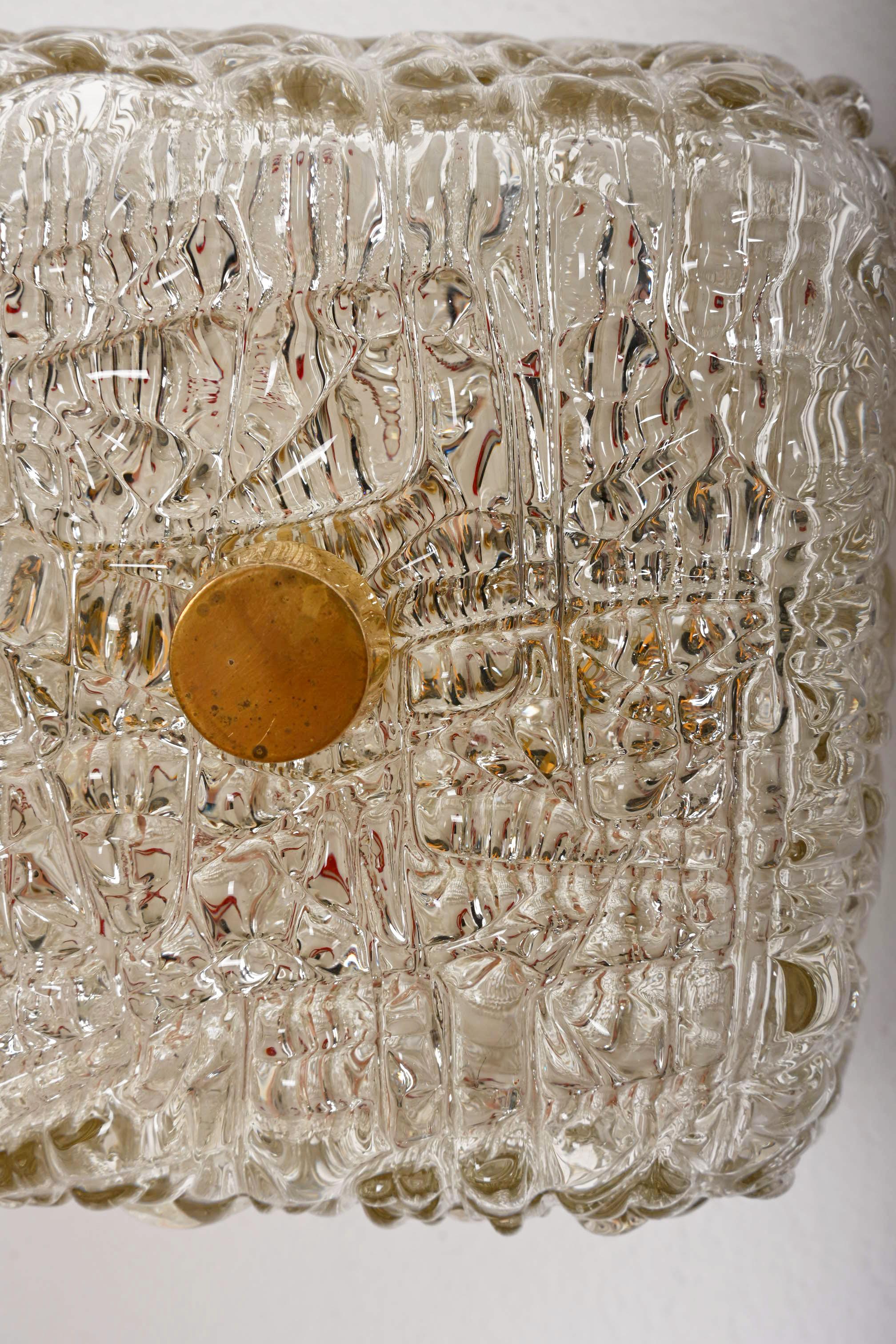 Verre Rare lampe affleurante ou murale J.T. Kalmar Bonn en vente