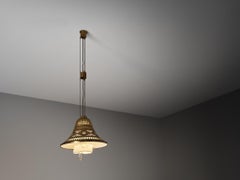 Raro lampadario in ottone di Jac van den Bosch per t Binnenhuis, in stile Arts & Crafts